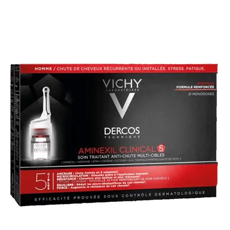 DERCOS AMINEXIL CLINICAL 5 HOMMES 21 AMPOULES MONODOSES