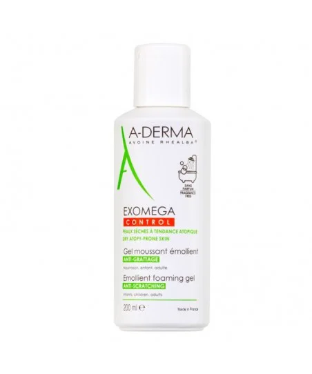A-derma Exomega Gel moussant émollient anti-grattage 200 ml