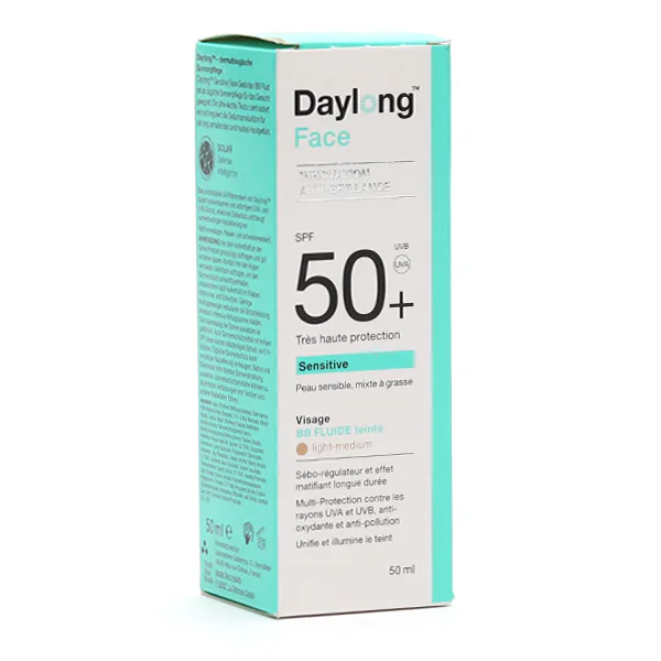 **GALDERMA DAYLONG FACE SENSITIVE BB FLUIDE LIGHT MEDIUM SPF50+ 50ML**