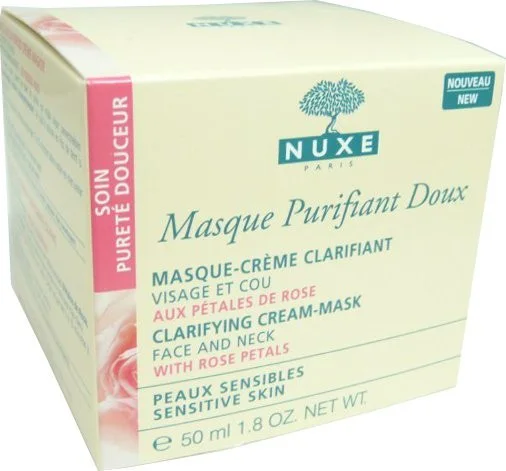 NUXE MASQUE PURIFIANT DOUX AUX PETALES DE ROSE 50ML VISAGE ET COU PEAUX SENSIBLES, TOUS TYPES DE PEAUX