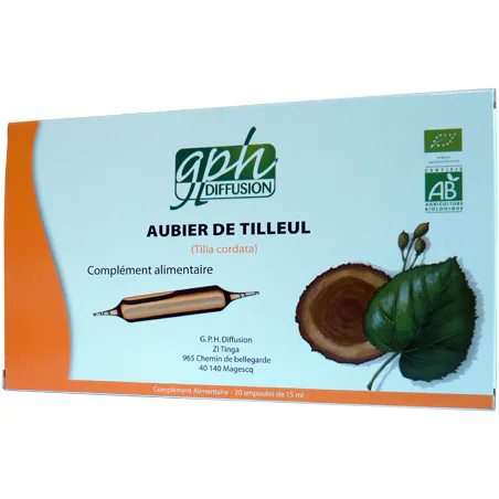 AUBIER DE TILLEUL BIO 20 AMPOULES DE 15 ML