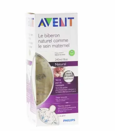NATURAL BIBERON EN VERRE 240ML