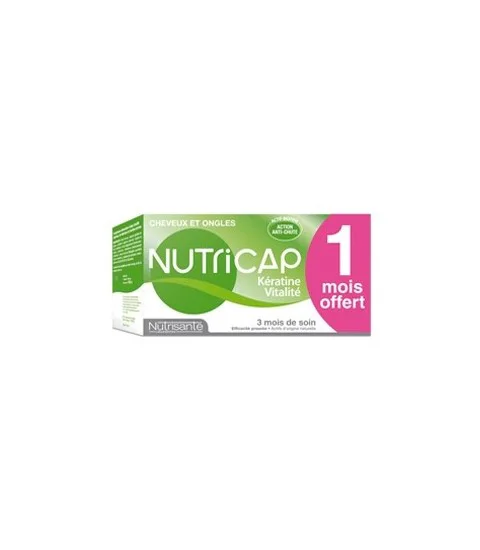 NUTRICAP KERATINE – VITALITE 90 CAPSULES 3 MOIS DE SOIN (1 OFFERT)