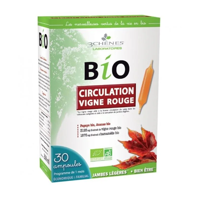 BIO CIRCULATION VIGNE ROUGE 30 AMPOULES