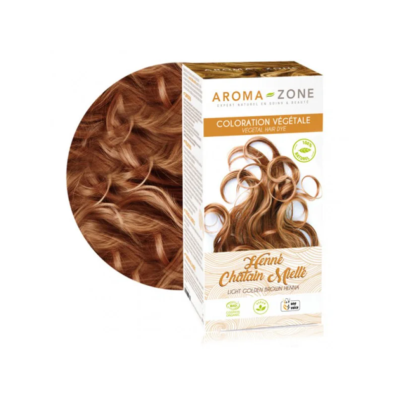 *COLORATION VÉGÉTALE CHÂTAIN MIELLÉ BIO – AROMA ZONE