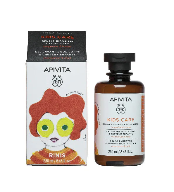 APIVITA GEL CHEVEUX & CORPS POUR ENFANTS MANDARINE/MIEL 250 ML