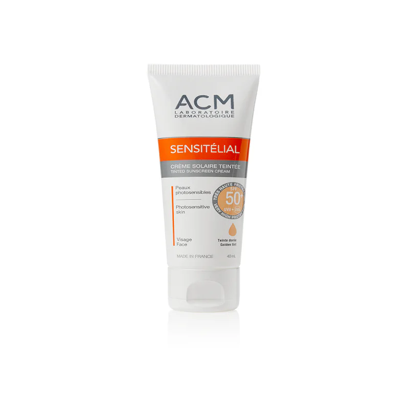 ACM Sensitélial Ecran solaire teinté doré spf50+