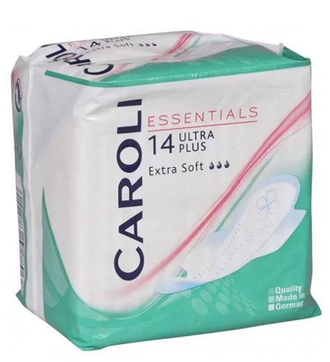 CAROLI SERVIETTES PÉRIODIQUES ULTRA PLUS CAPACITÉ D’ABSORPTION 3 GOUTTES X14