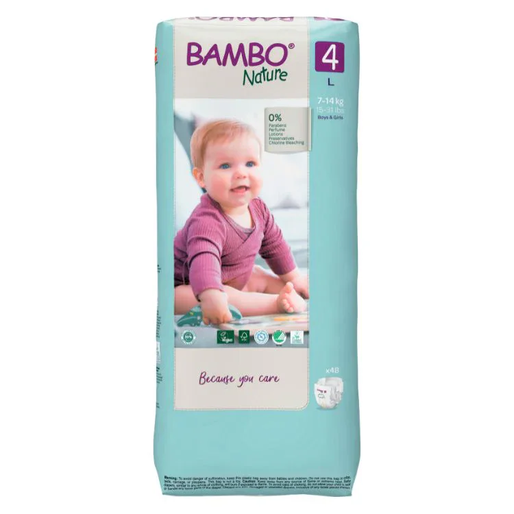 Bambo Nature 4, couches L 7-14kg/48un