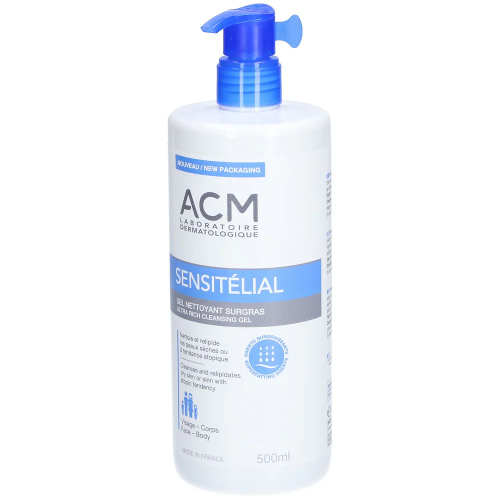 Acm Sensitélial Gel nettoyant surgras – 500 ml